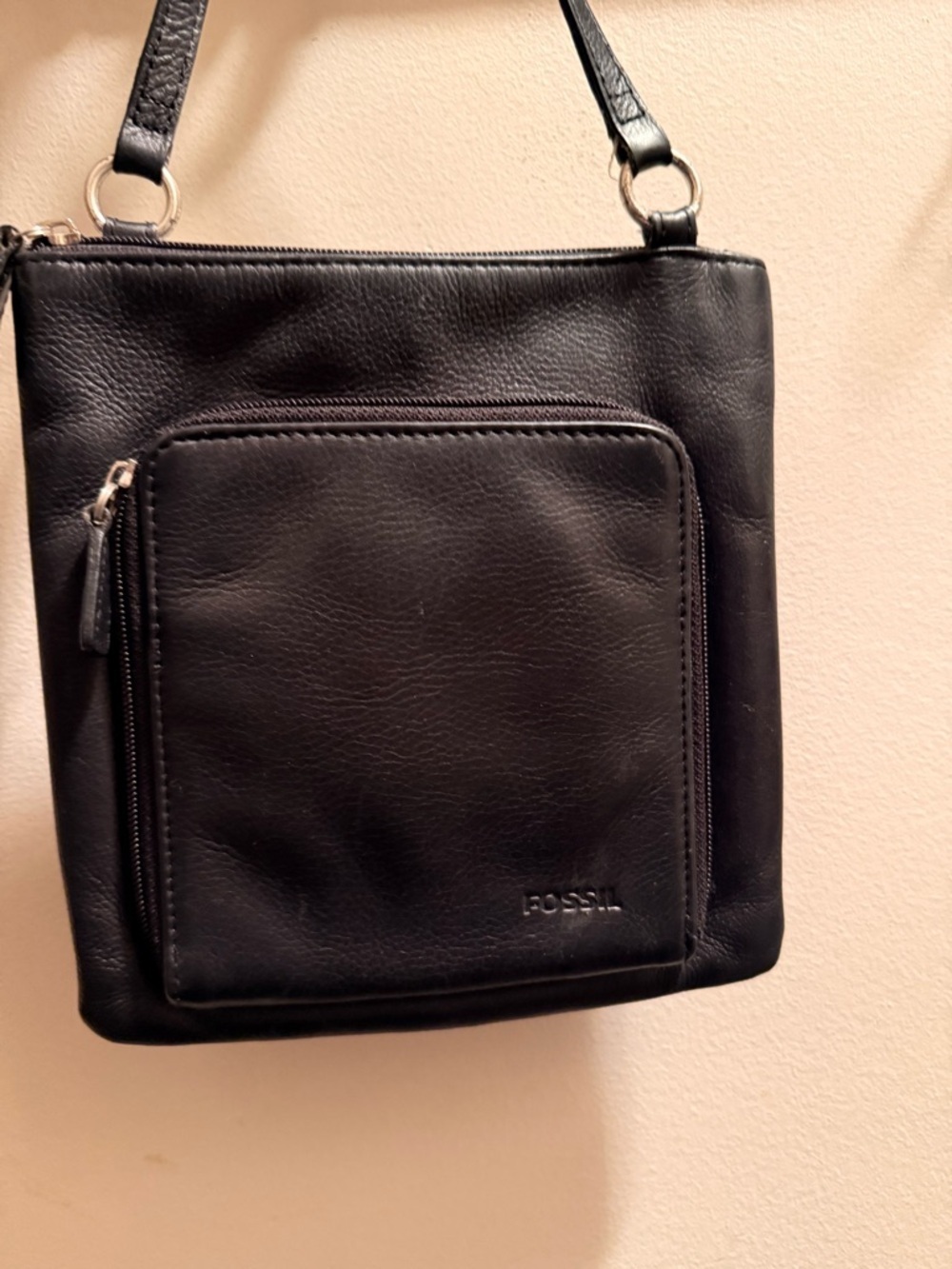 Fossil  Black Leather Small Vintage Crossbody Bag EUC - Picture 3 of 5